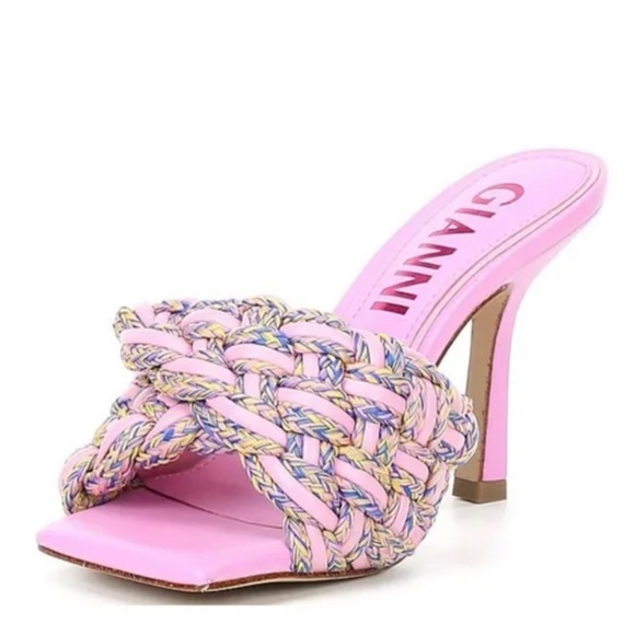 Women’s Corded Woven Leather Square Toe Sandals - Picture 2 of 8